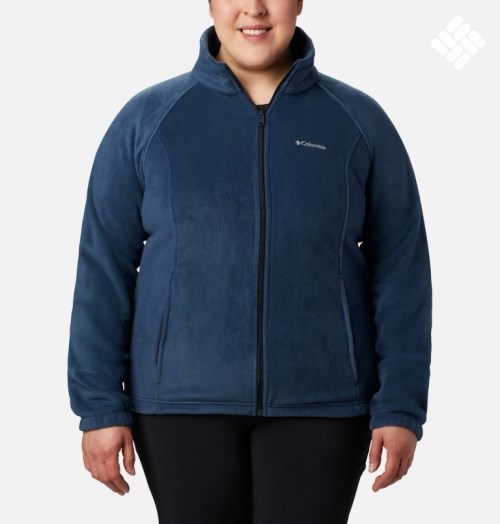 Columbia Benton Springs Full Zip Jakke Dame Marineblå | Plus Size 13850J